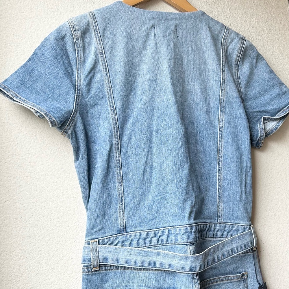 NWT Ramy Brook Helena Zip Front Flared Leg Light
Wash Denim Jumpsuit Sz 30 - Picture 10 of 14